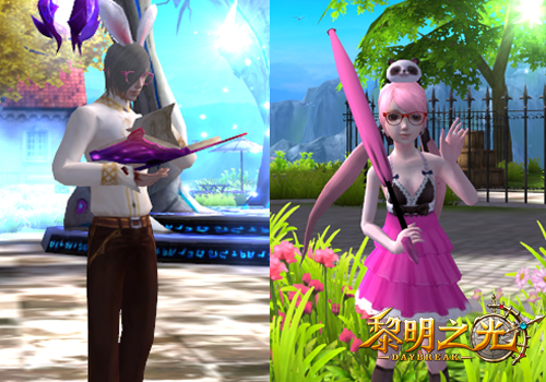 《黎明之光》魔导师专心读书 右:调皮萝莉和玩家打招呼