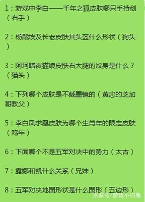 王者荣耀: 最新王者知道所有题目答案大全,