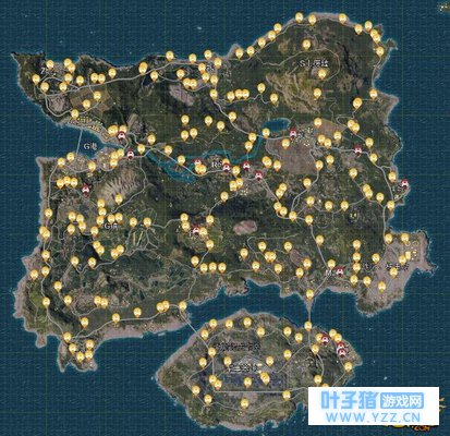 绝地求生全军出击固定刷车点和刷船点分布地