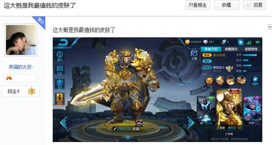 王者荣耀玩家这三款皮肤,不超过100人拥有