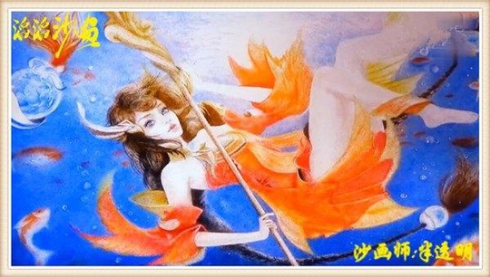 王者荣耀:用沙子画出来的珍贵英雄照,露娜