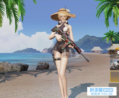 荒野行动:爱琴海沙滩,火辣大长腿,天气渐