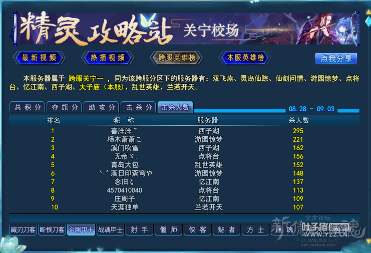 倩女幽魂金刚甲击杀人数