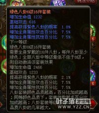 绿色八卦6级套装属性